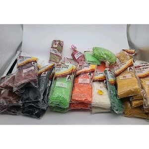Lot of 33 VTG Latch Hook RUG YARN CARON‎ 27 New 6 Opened Various Colors Read